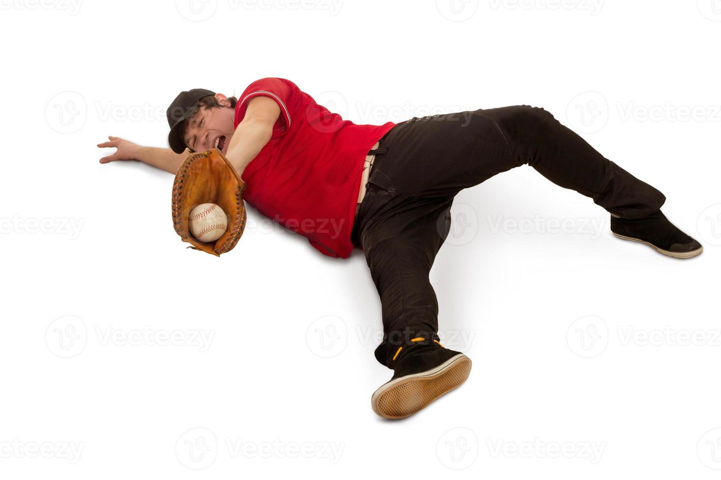 Baceball player with a glove photo