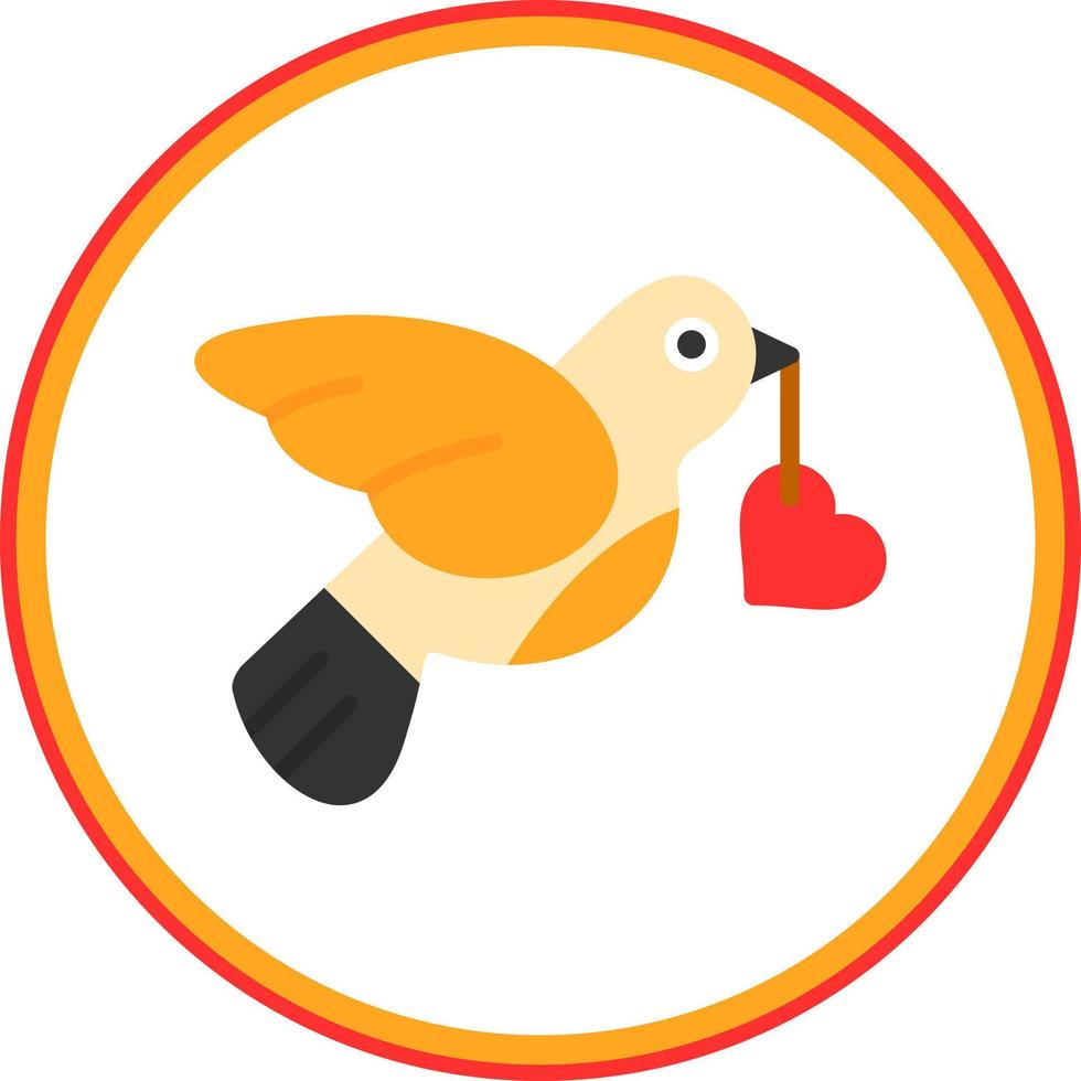 diseño de icono de vector de pájaro de amor