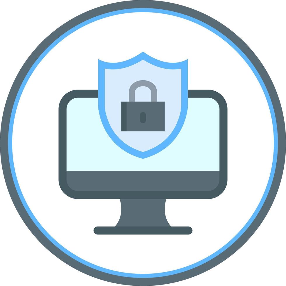 Secure Computer Vector Icon Design