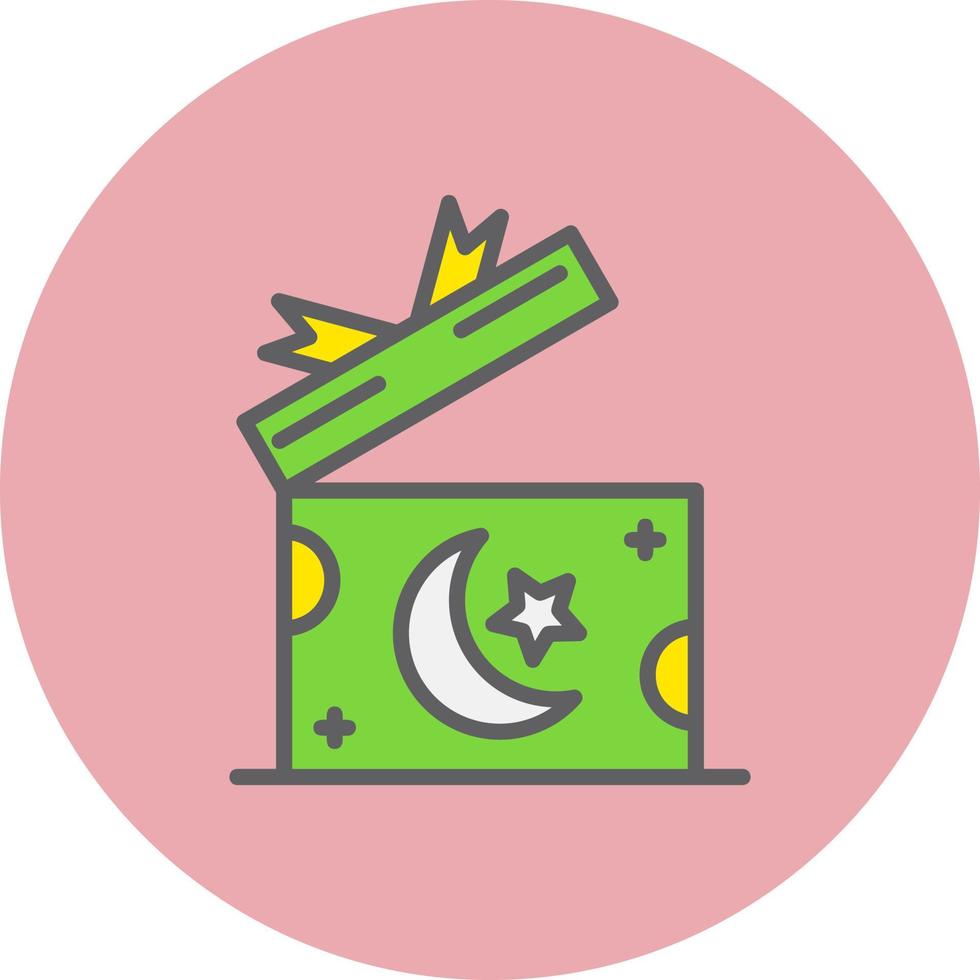 icono de vector de caja de regalo abierta