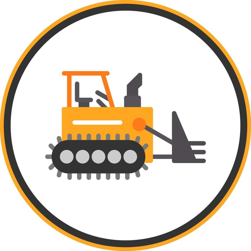 Bulldozer Vector Icon Design