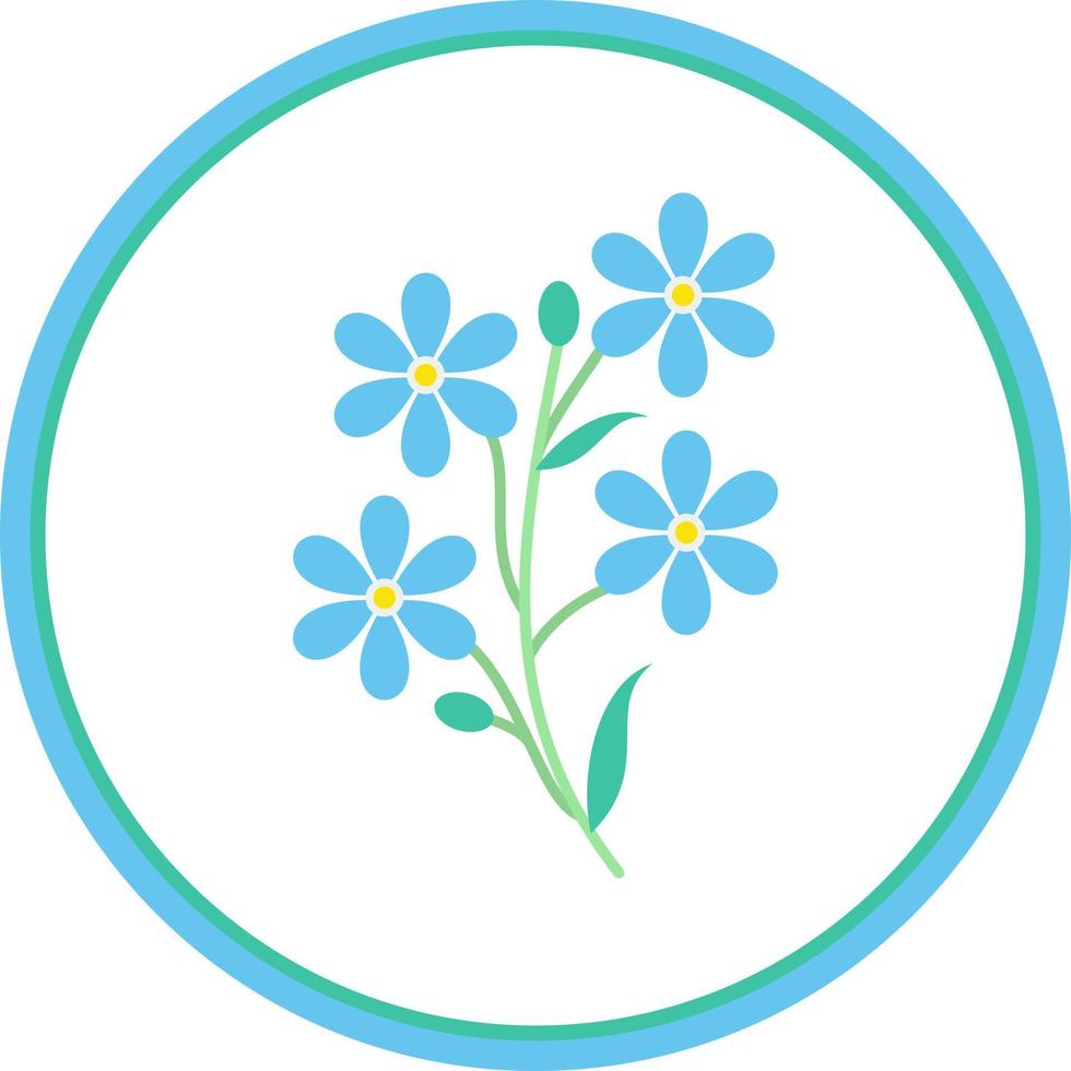 Alpine Forget Me Not Vector Icon Design