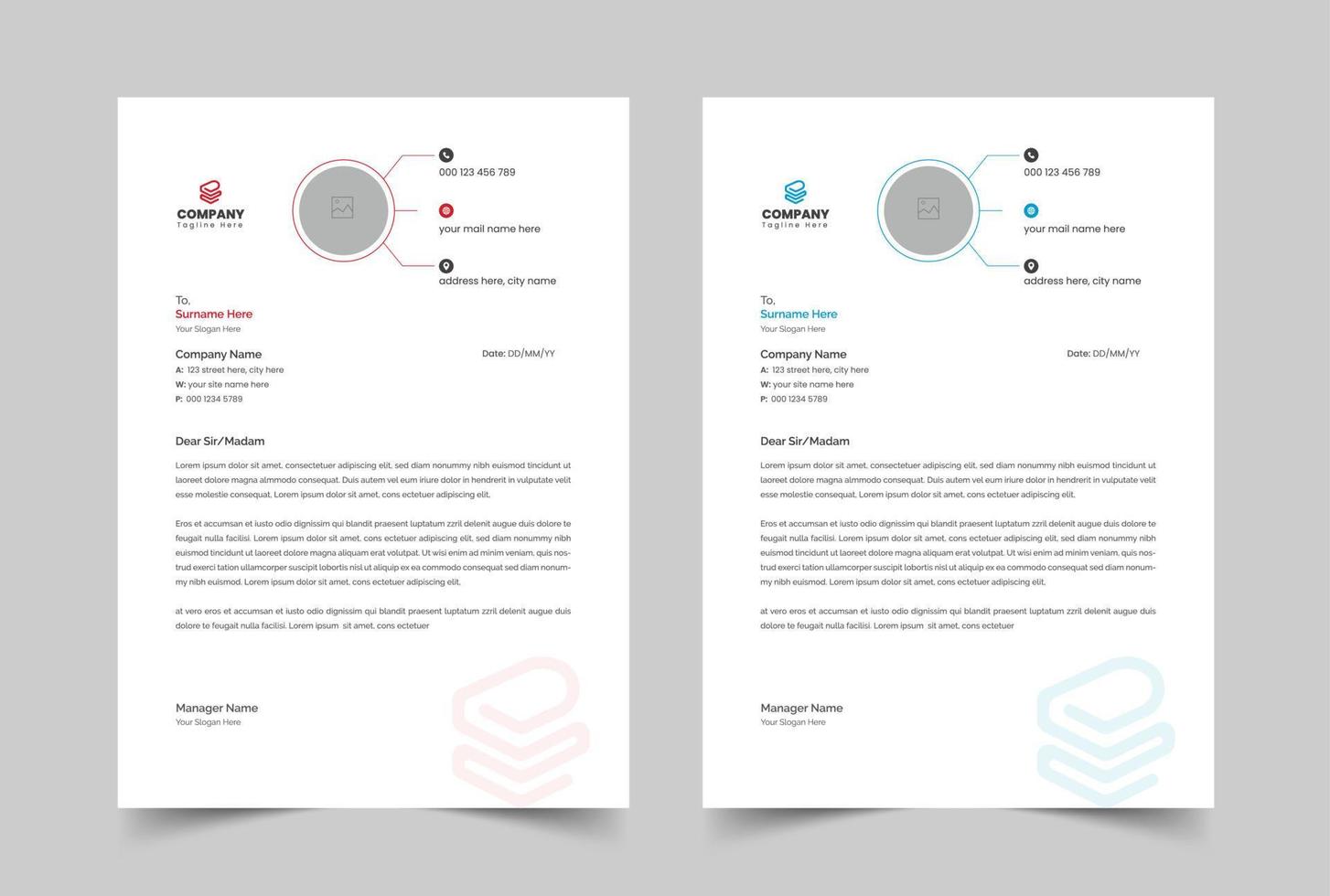 Creative and Clean Business Letterhead, Modern Design, Vector Design, A4 Template