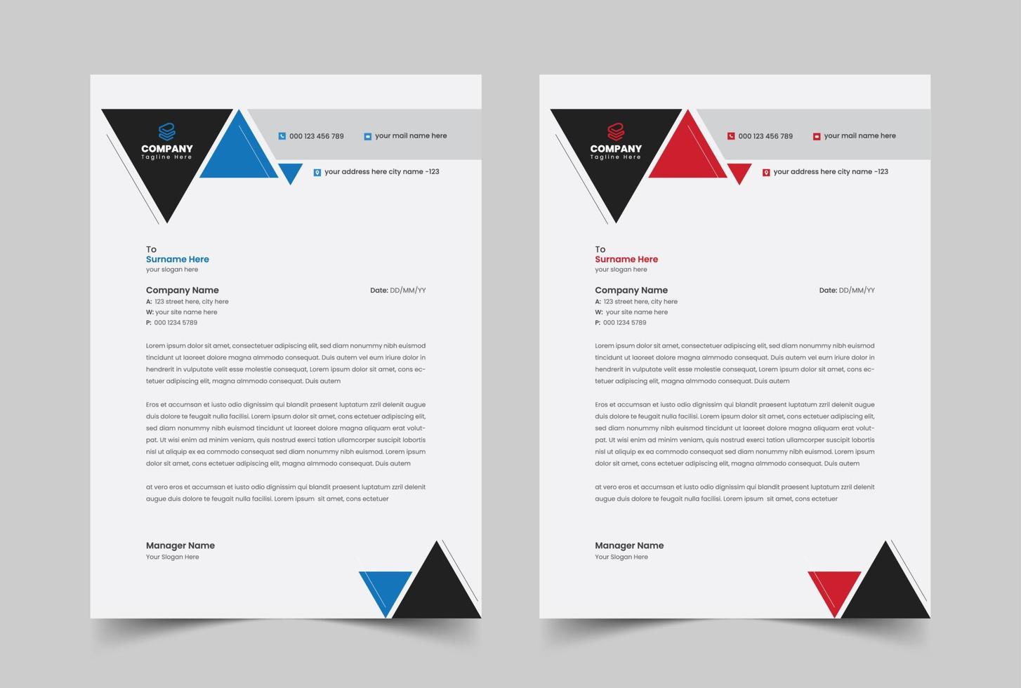 Modern Business Letterhead Template, Business letterhead design, Professional Letterhead vector