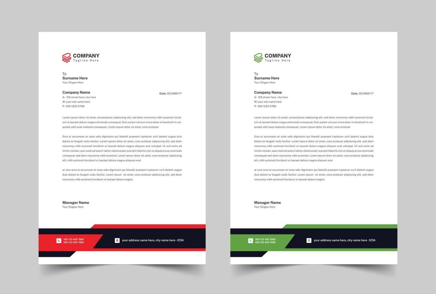 Modern Business Letterhead Template, Business letterhead design, Professional Letterhead vector