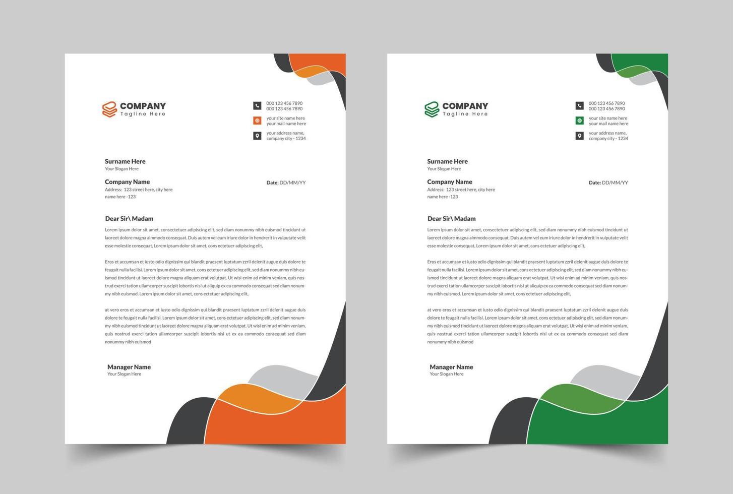 Modern Business Letterhead Template, Business letterhead design, Professional Letterhead vector