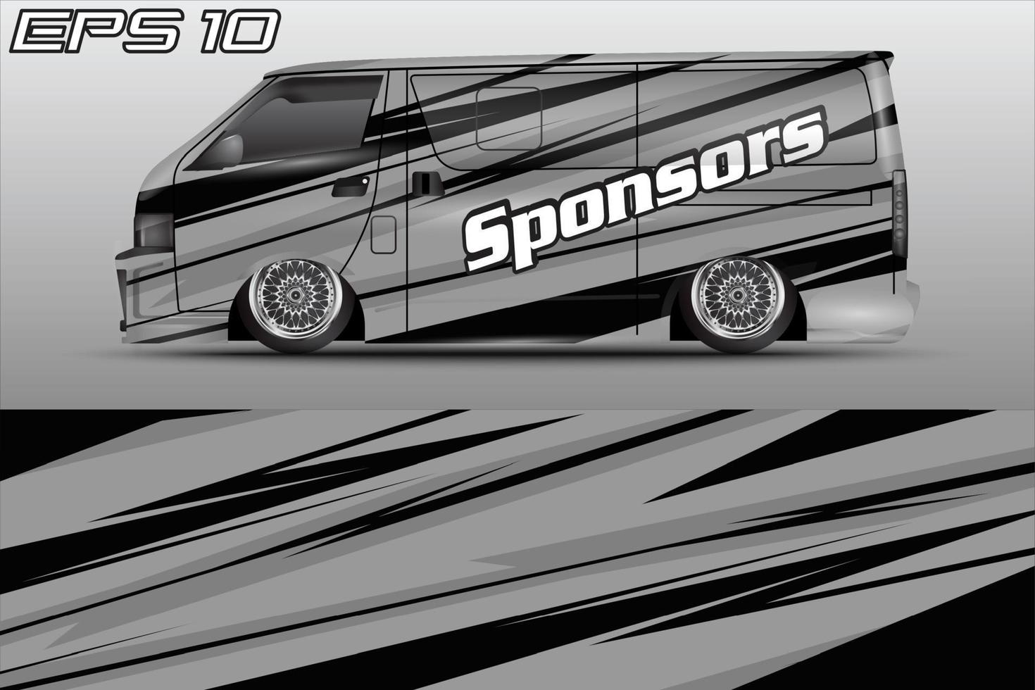 Automotive travel van car wrap livery sticker design template vector