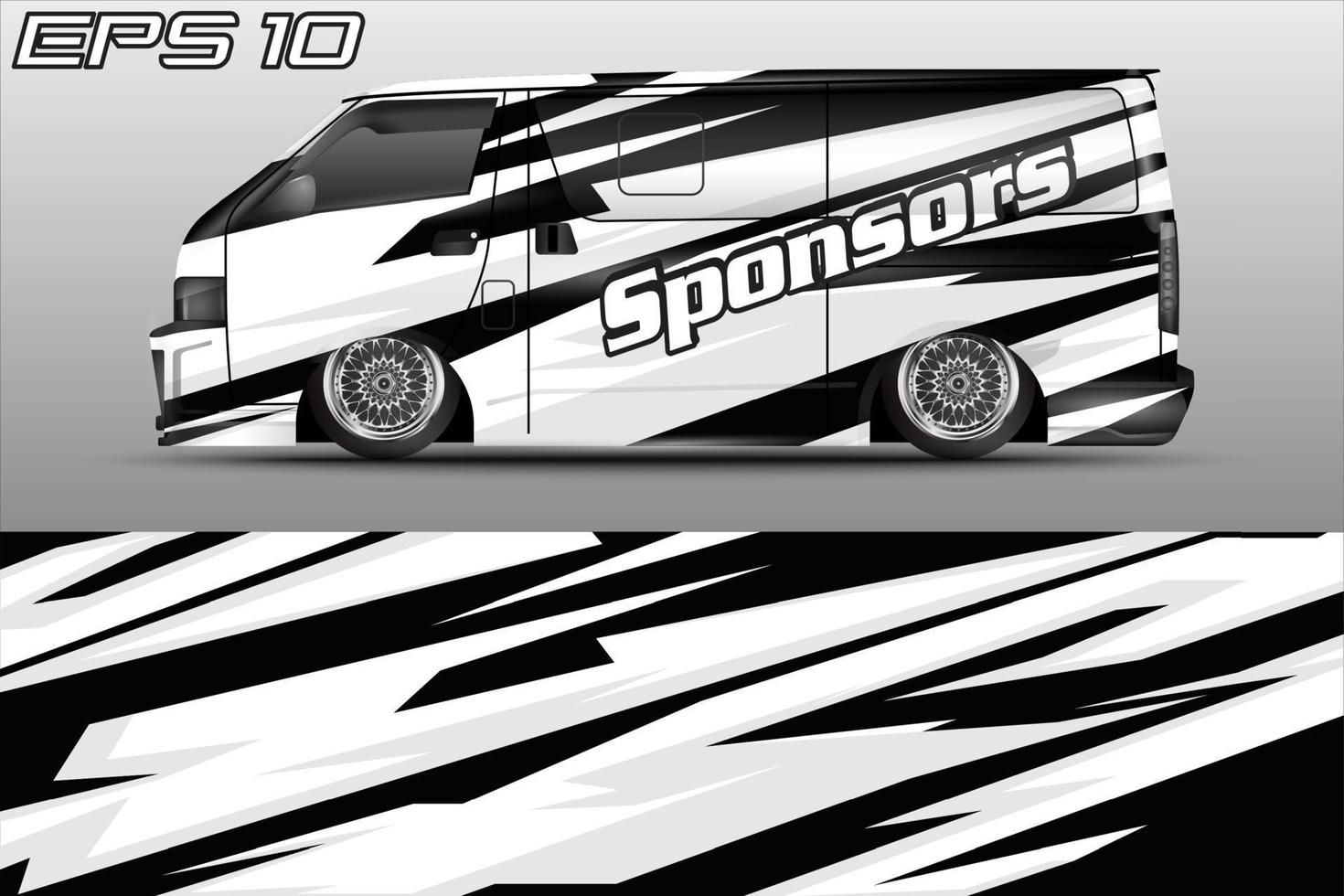 Automotive travel van car wrap livery sticker design template vector
