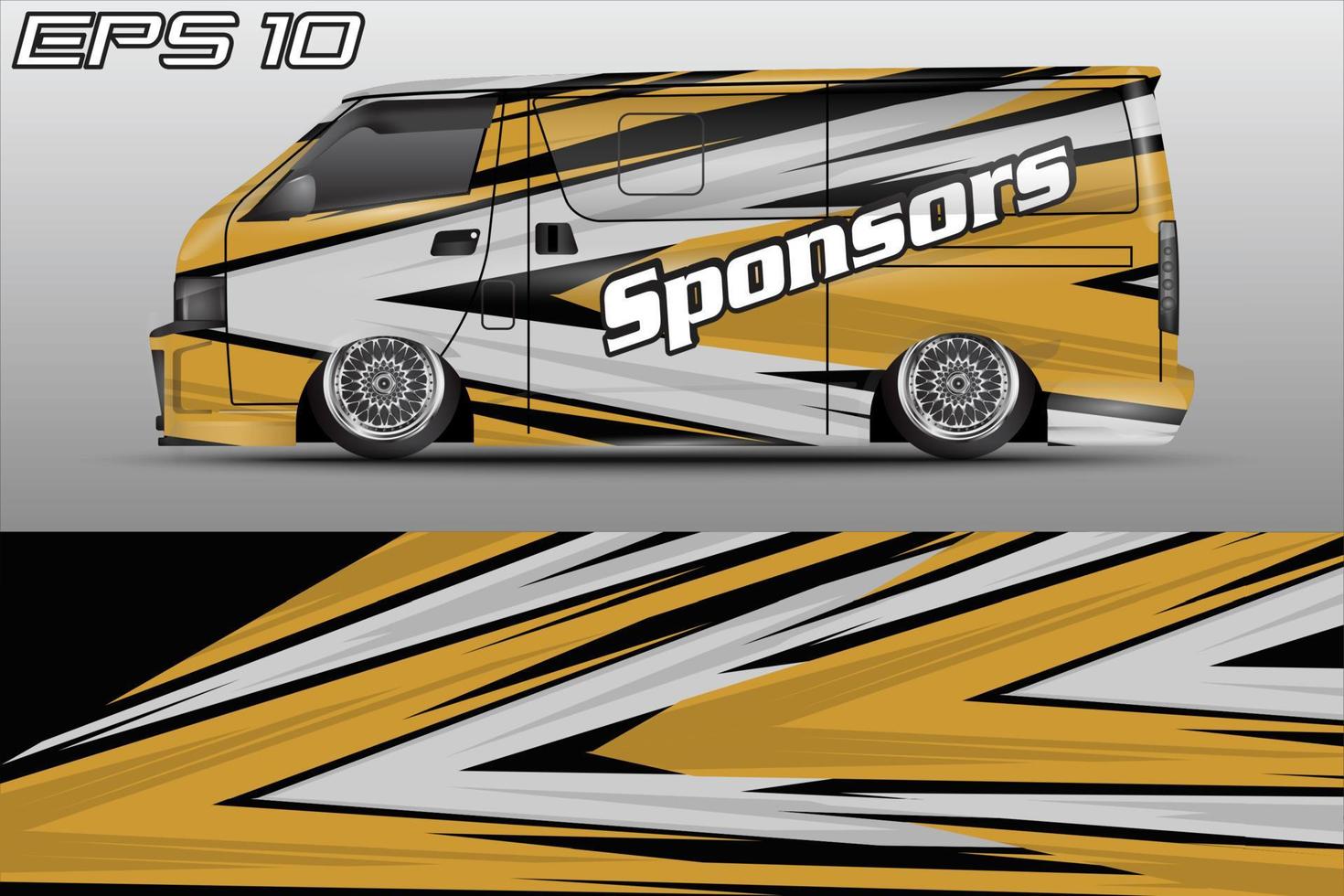 Automotive travel van car wrap livery sticker design template vector