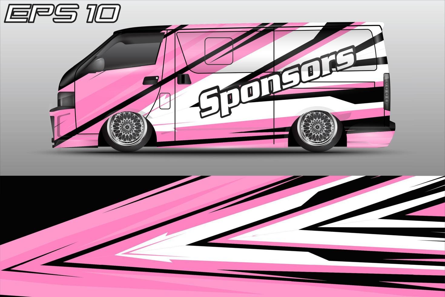 Automotive travel van car wrap livery sticker design template vector