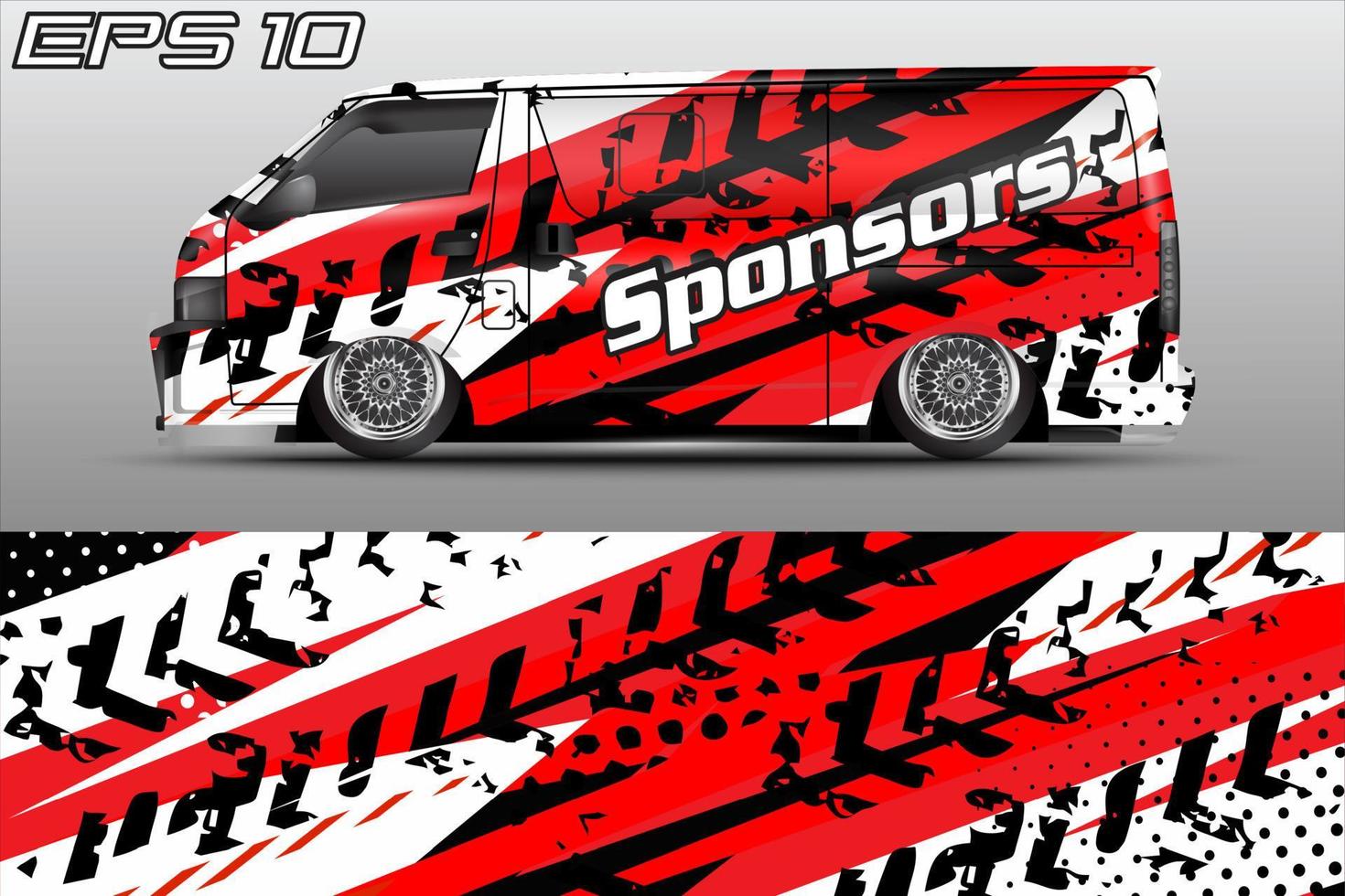 Automotive travel van car wrap livery sticker design template vector