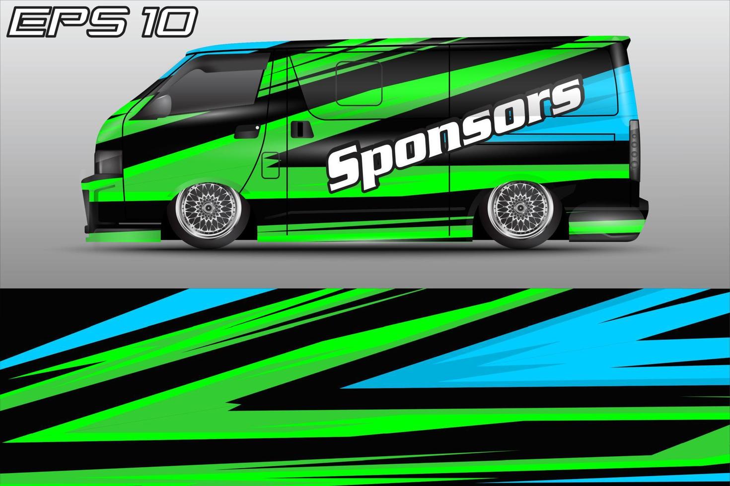 Automotive travel van car wrap livery sticker design template vector