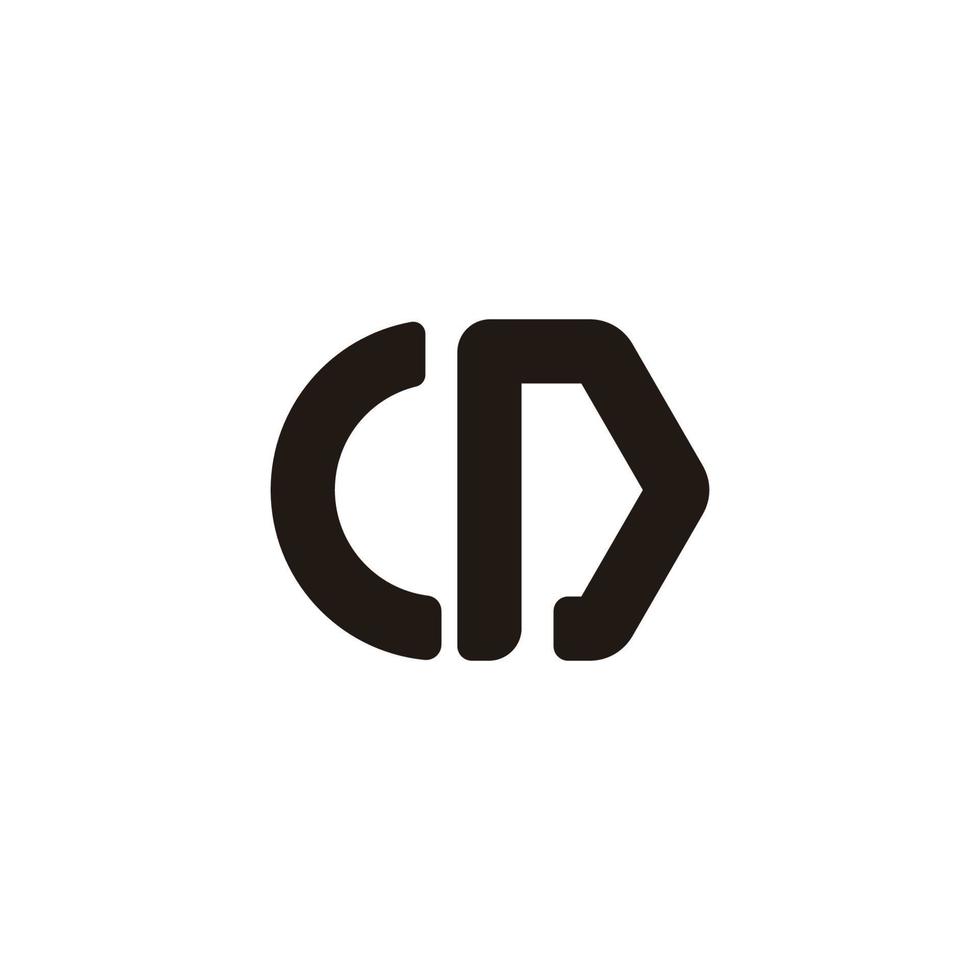 letter cd simple geometric line logo vector