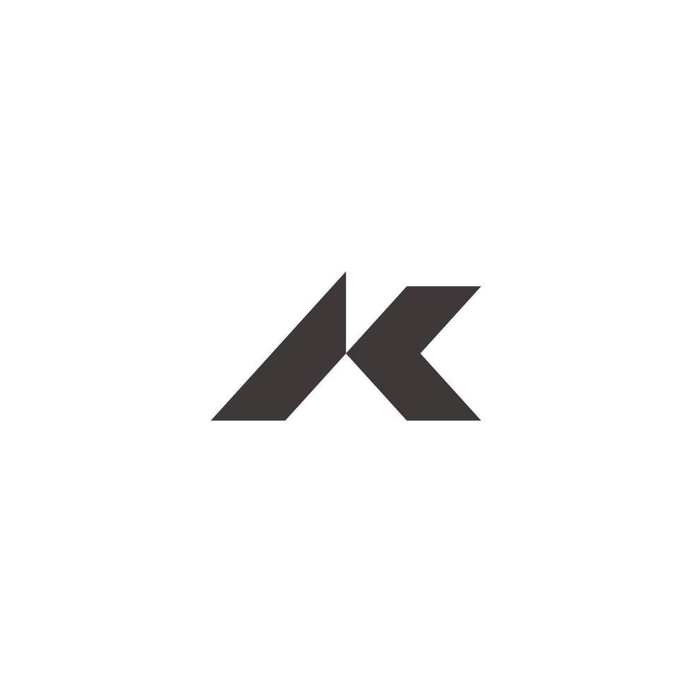 vector de logotipo de monograma geométrico de flecha de movimiento de letra ak