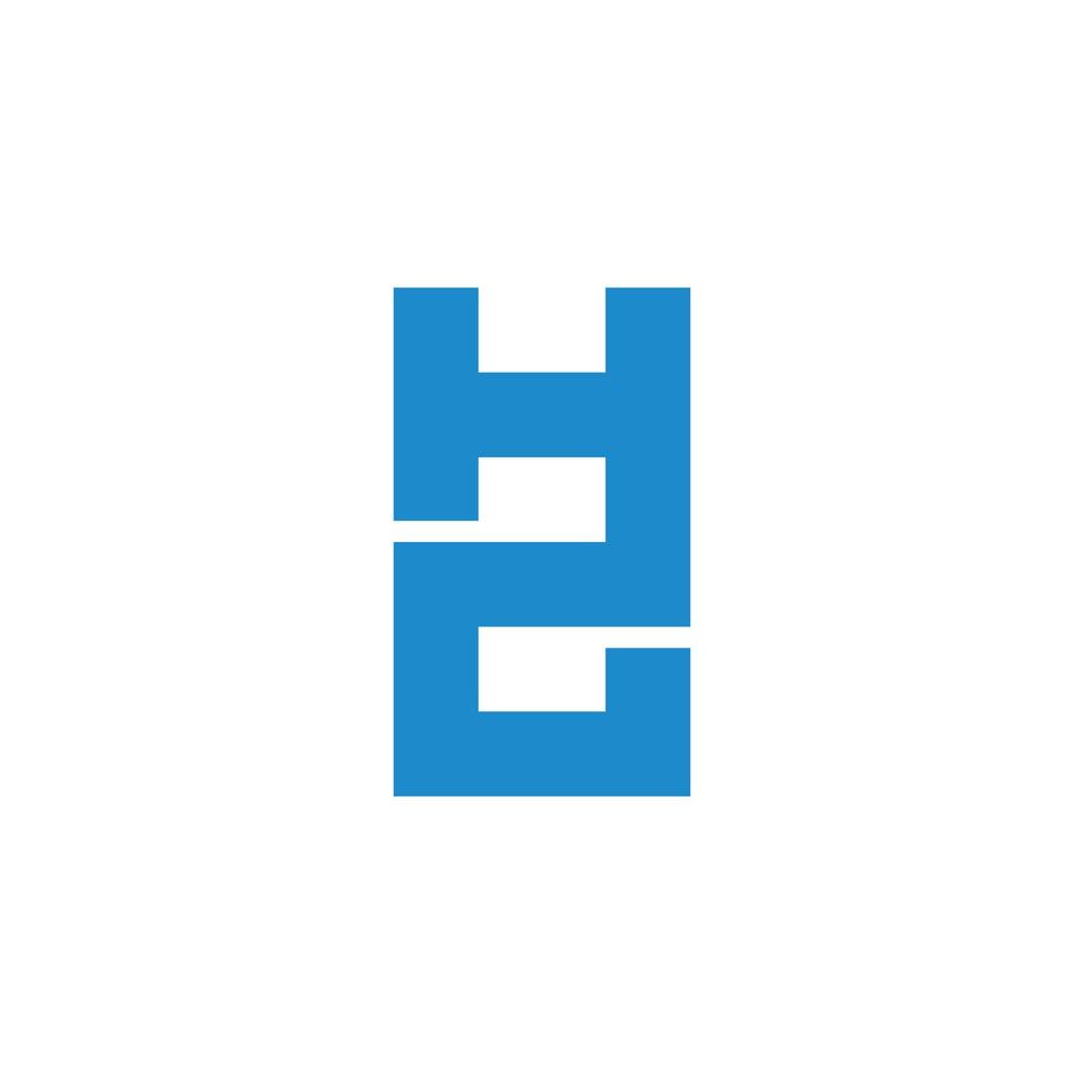 letter h2 simple linked line geometric logo vector