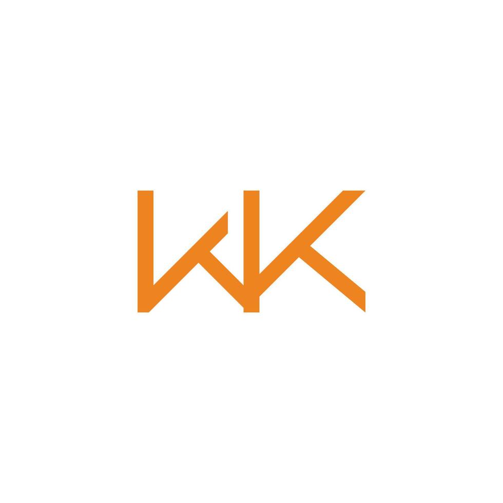 letter wk simple geometric flat line symbol vector