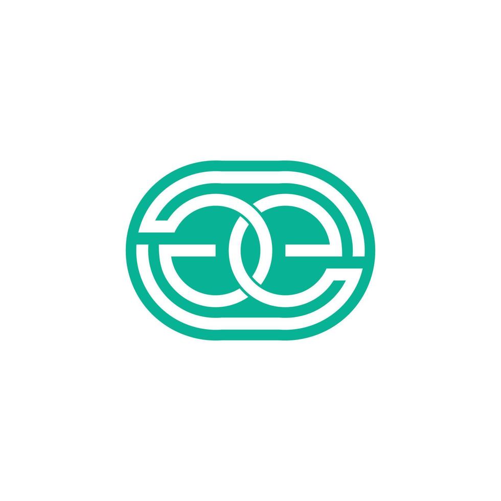 letter ge linked negative space design symbol vector