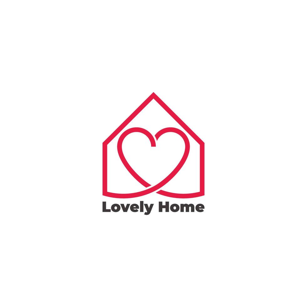 lovely home resident line art logo vector