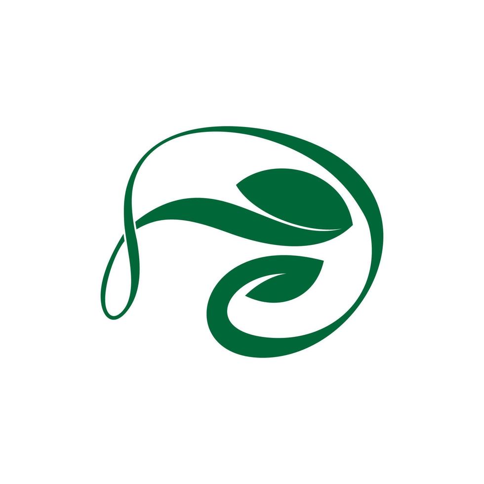 simple abstract arrow curves nature green leaf symbol logo vector