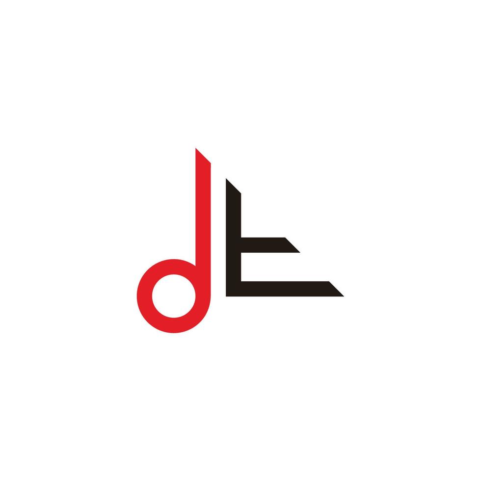 letter dt simple geometric colors font logo vector