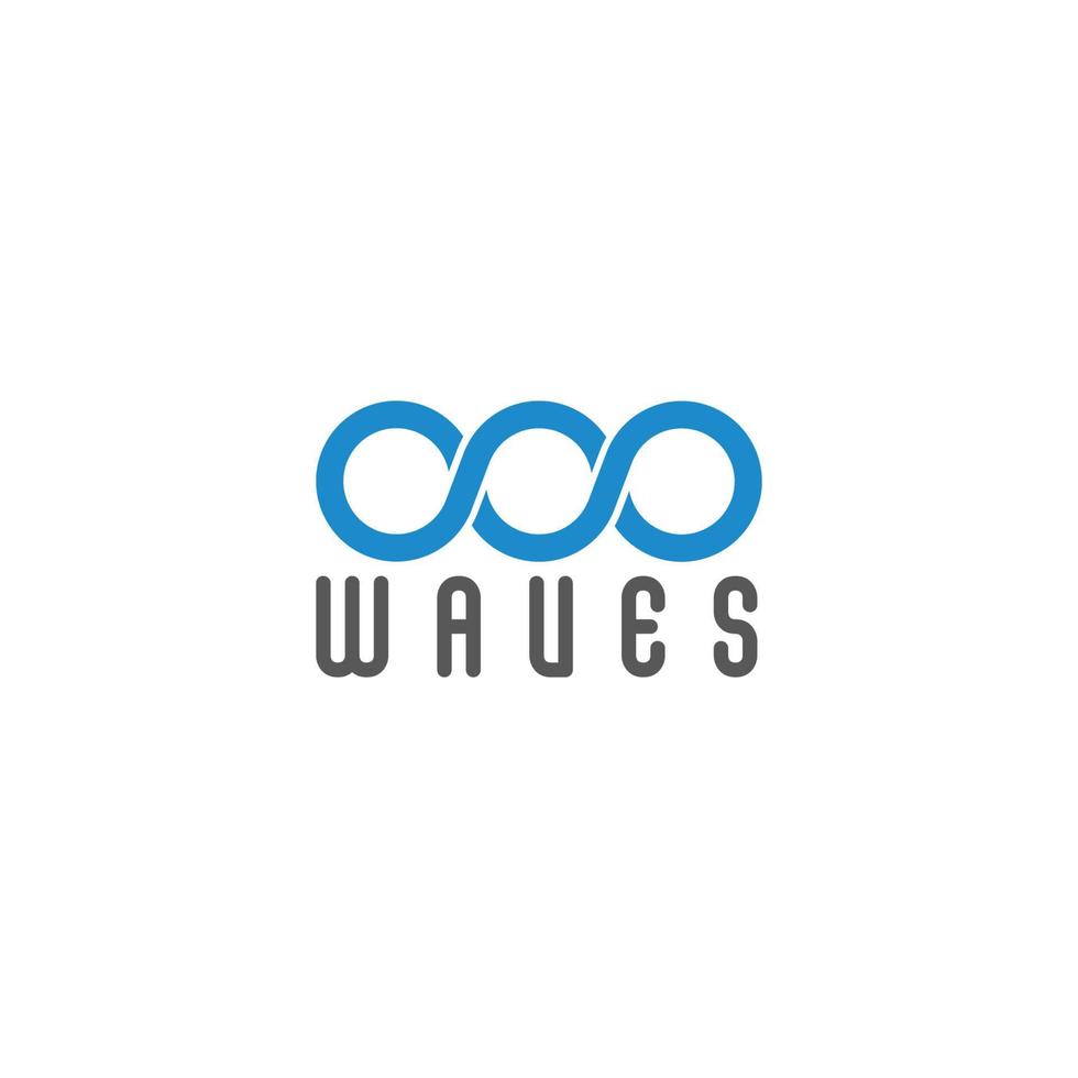 infinity blue waves linked twist logo vector