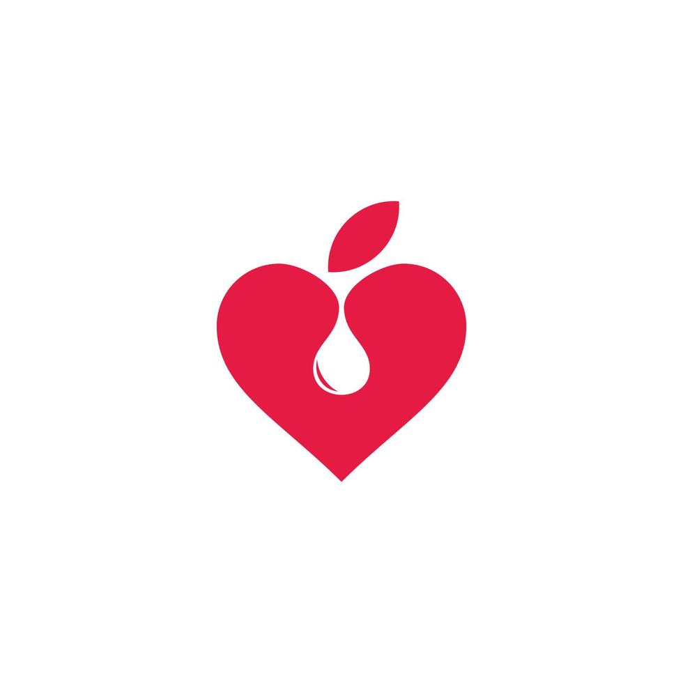 amor manzana roja líquido jugo fruta etiqueta vector