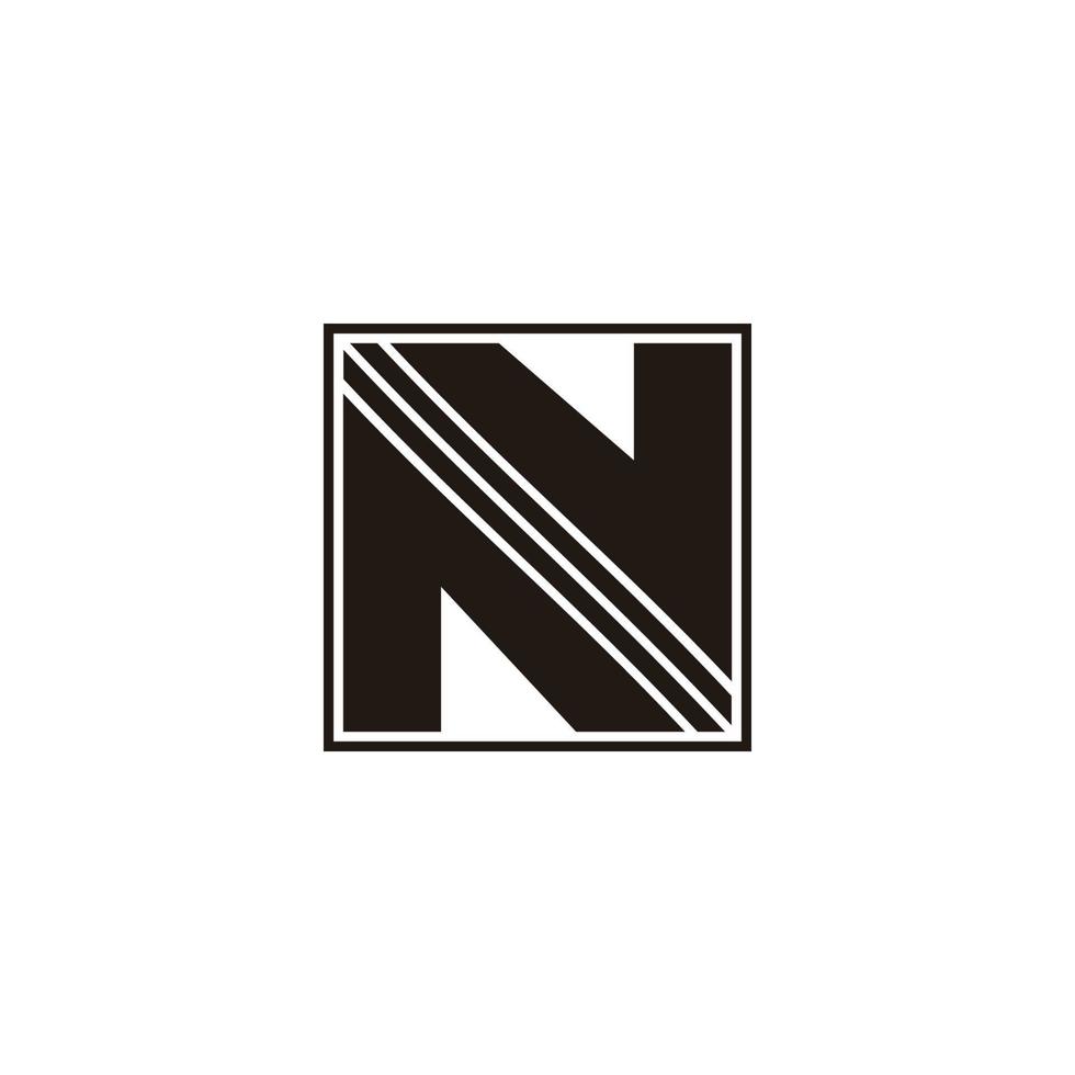 abstract letter n stripes square motion geometric logo vector