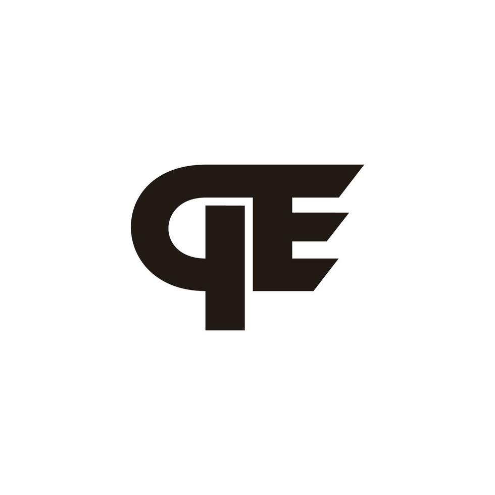 letter qe simple geometric line logo vector