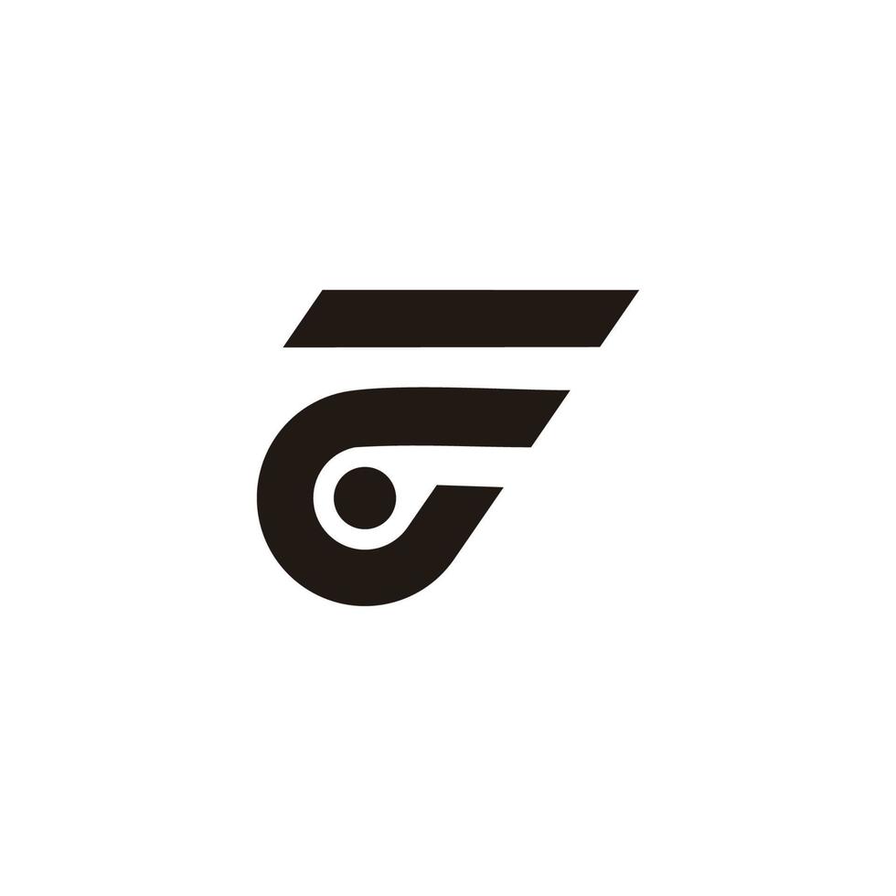 vector de logotipo de diseño de movimiento simple geométrico de rayas f de letra