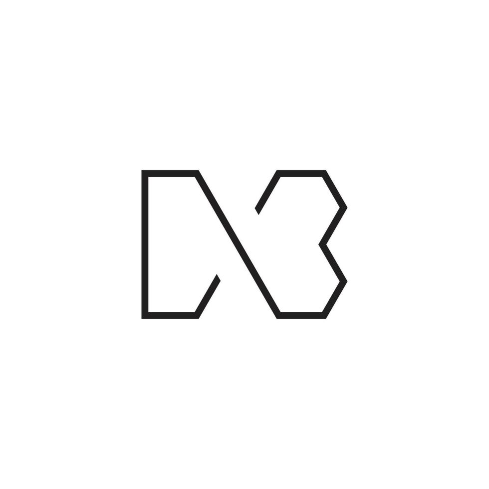 letter mb simple geometric line symbol logo vector