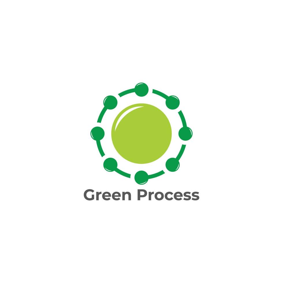 circle green process arrows natural design logo vector