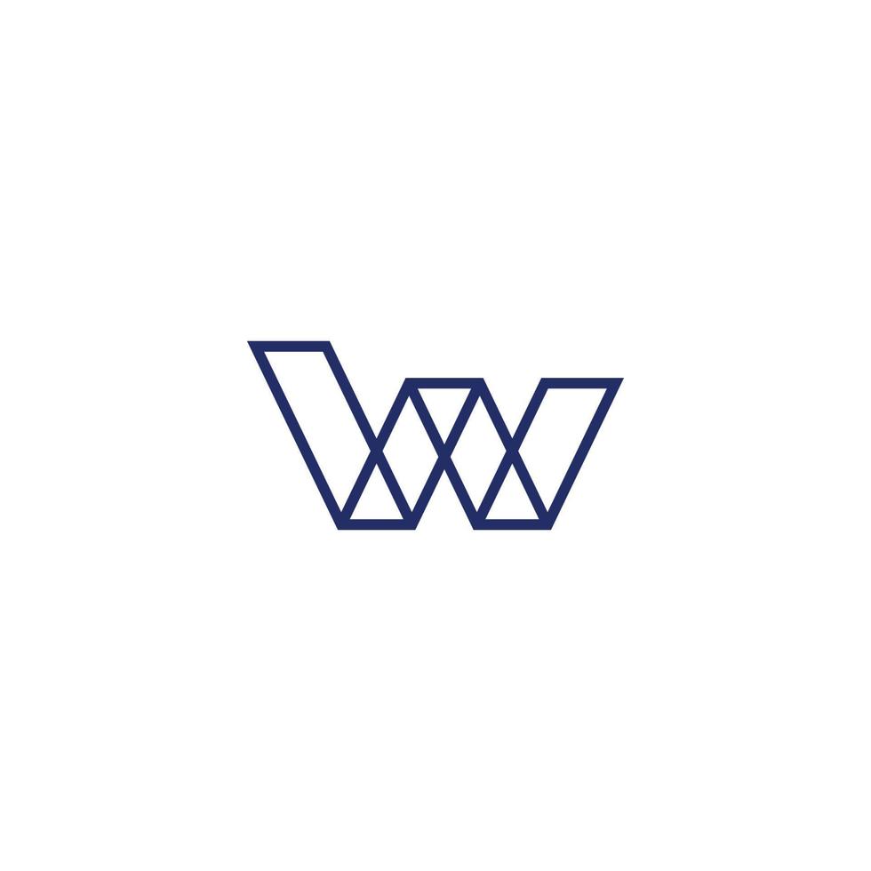 letter vw simple geometric triangle line logo vector