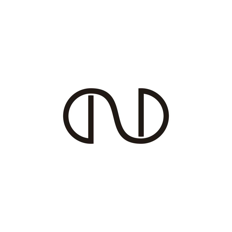 letter nd simple geometric lines art linked logo vector