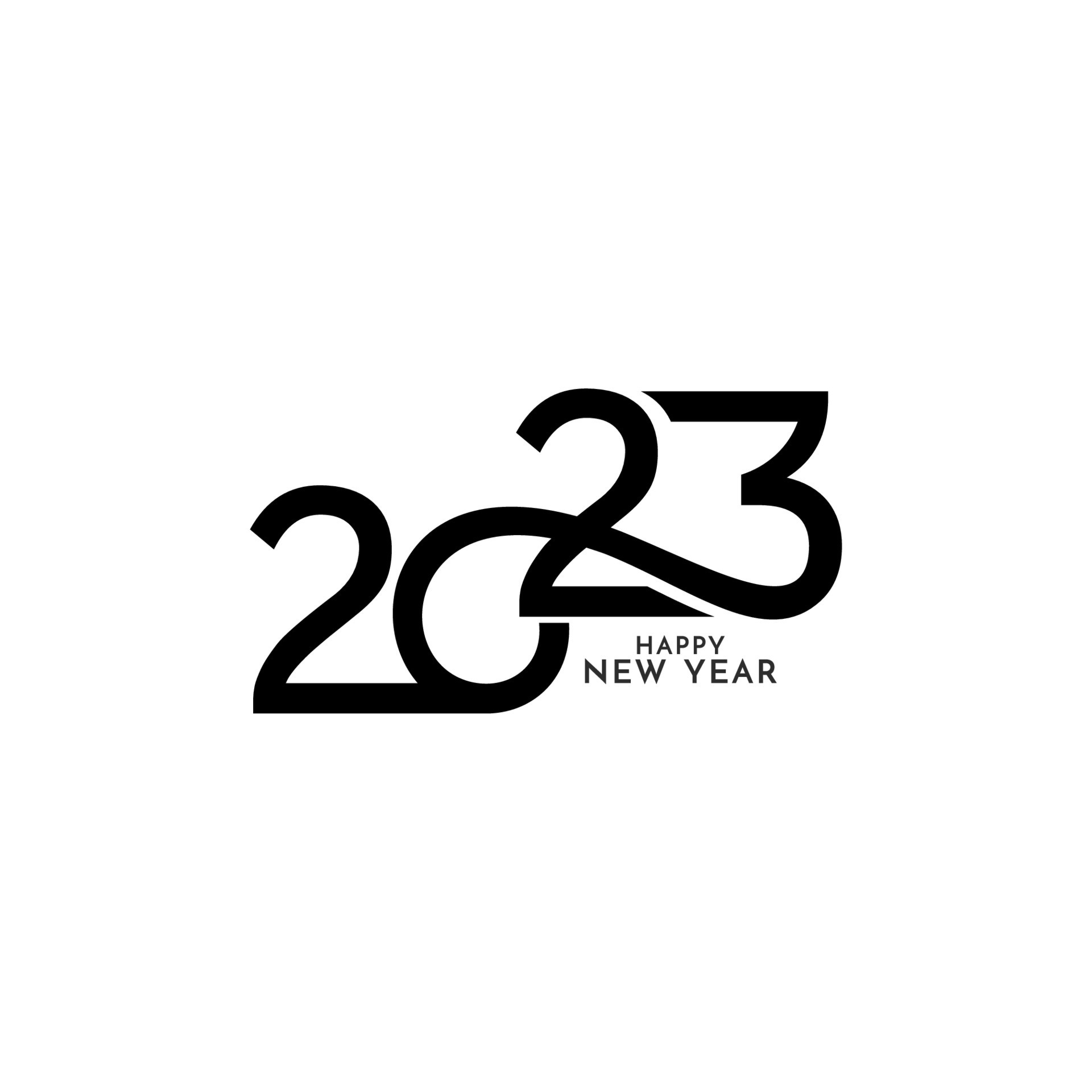 Happy new year 2023 decorative text design background 16501935 Vector ...