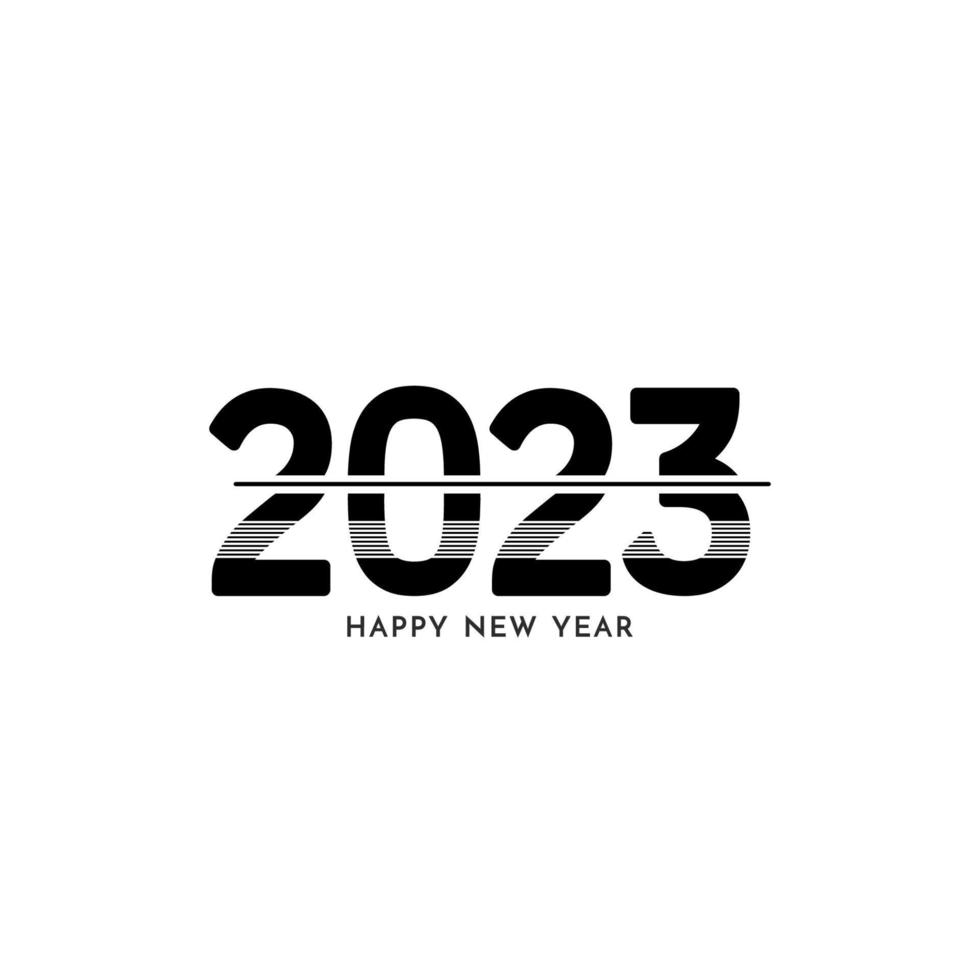 Happy new year 2023 text decorative design background vector