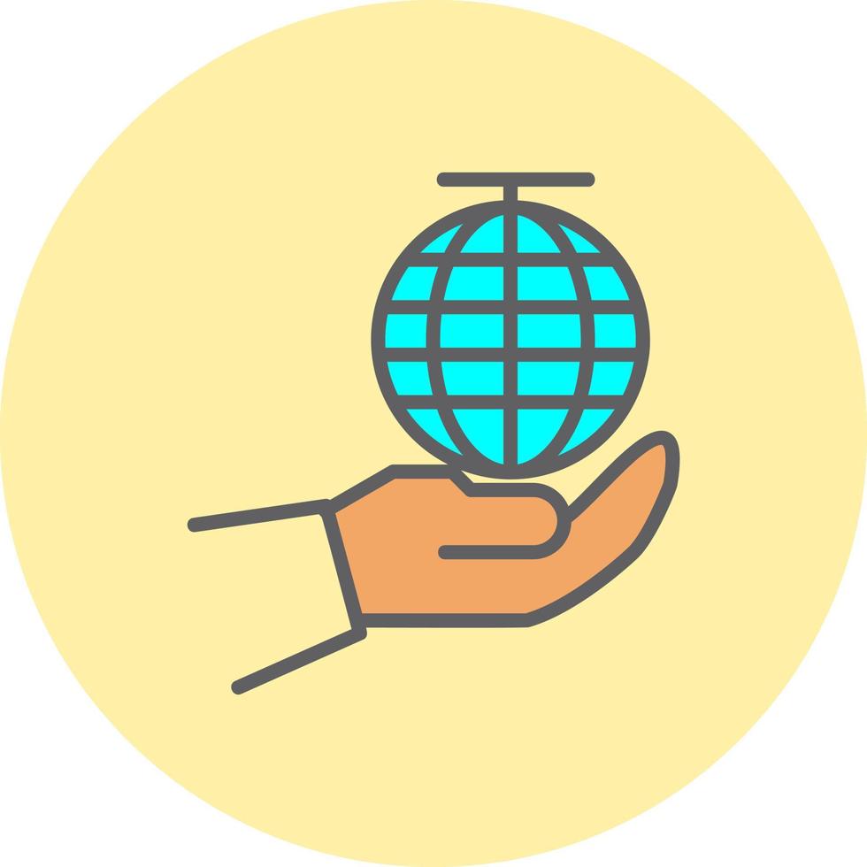 Globe in hand Vector Icon