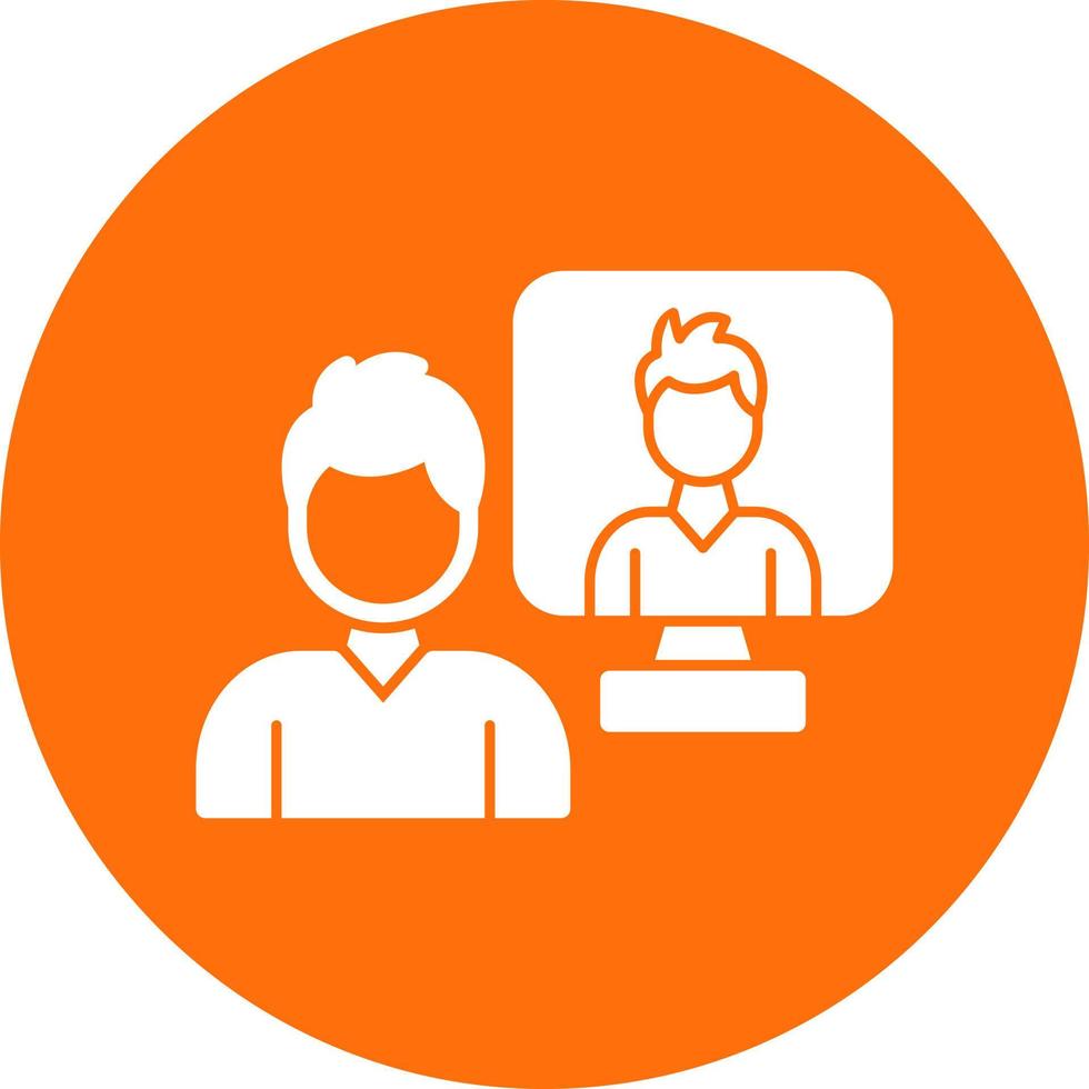 Online Conference Vector Icon Design