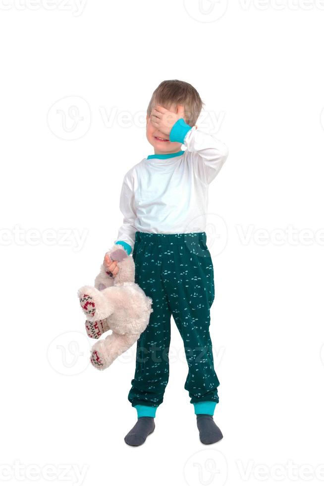 Little boy with a plush toy photo