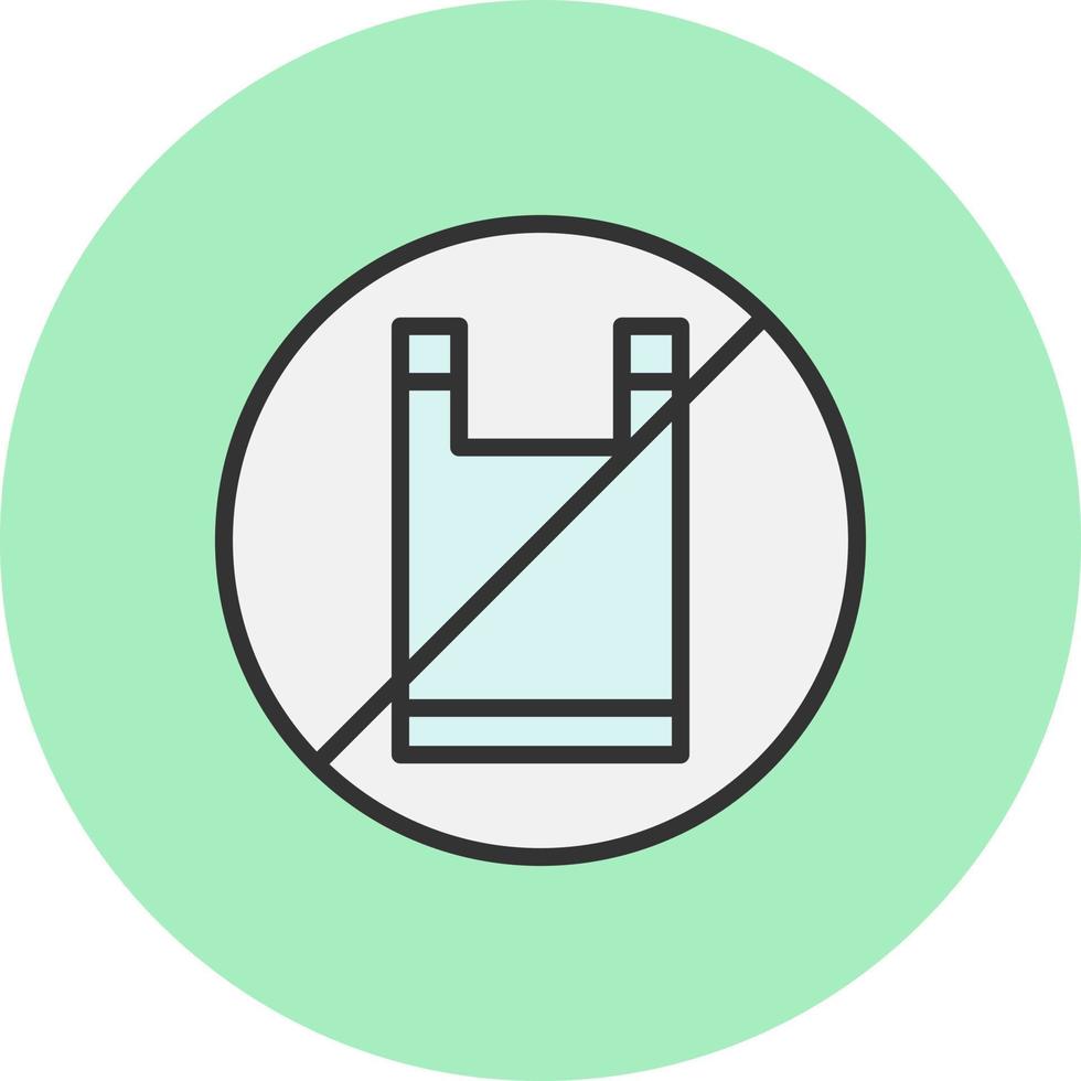 No Plastic Bag Vector Icon