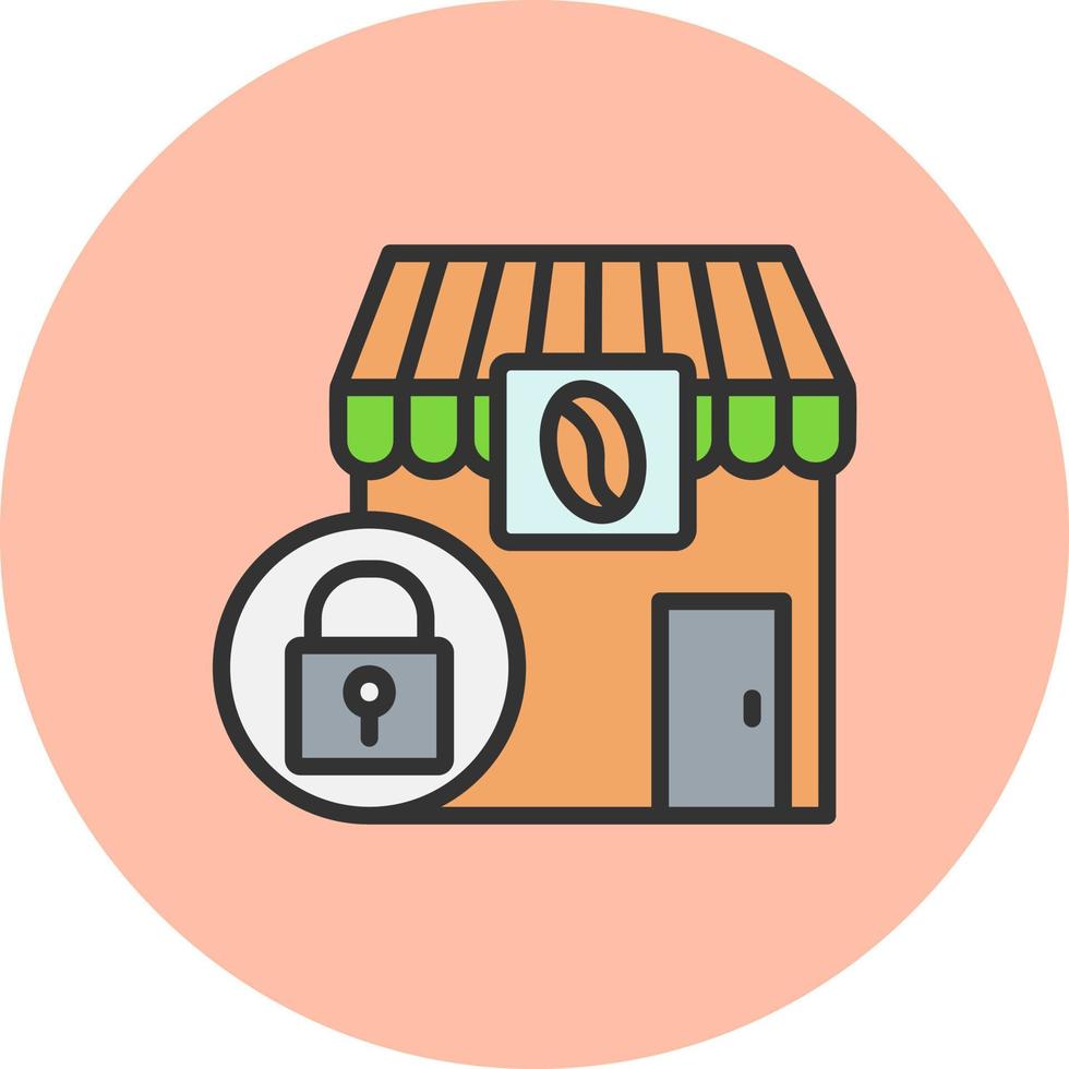 Coffee Shop Close Vector Icon