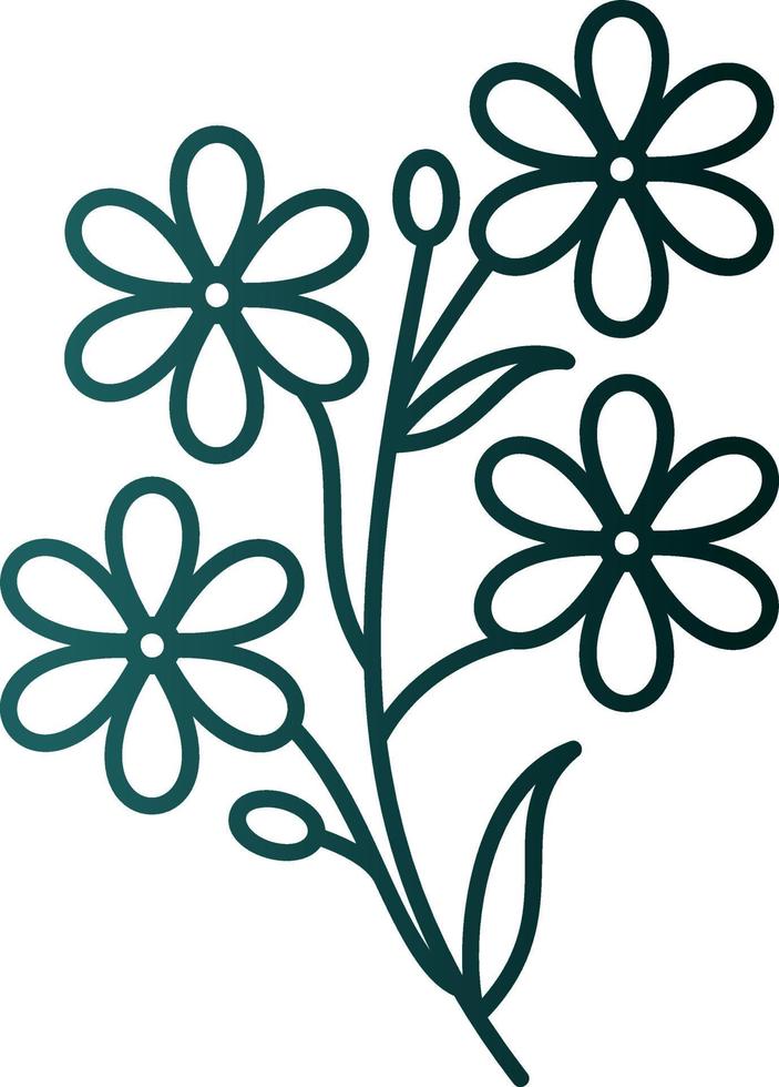 Alpine Forget Me Not Vector Icon Design