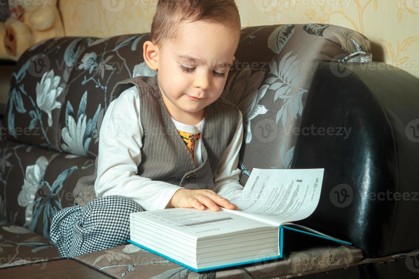 young school boy in elegant suit photo