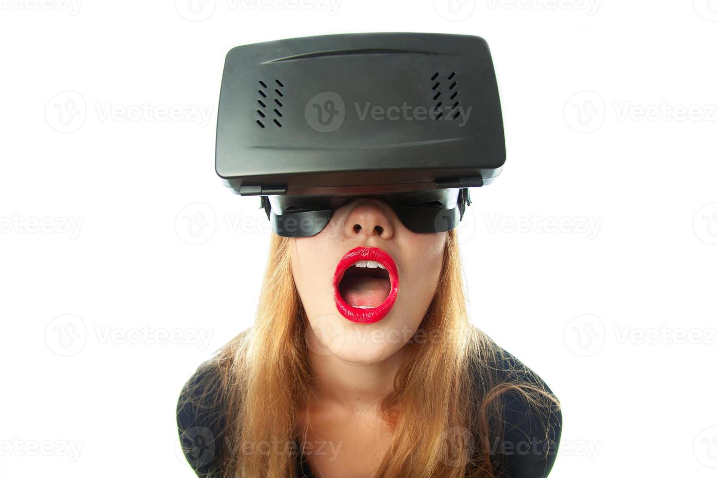 woman in virtual reality glasses photo
