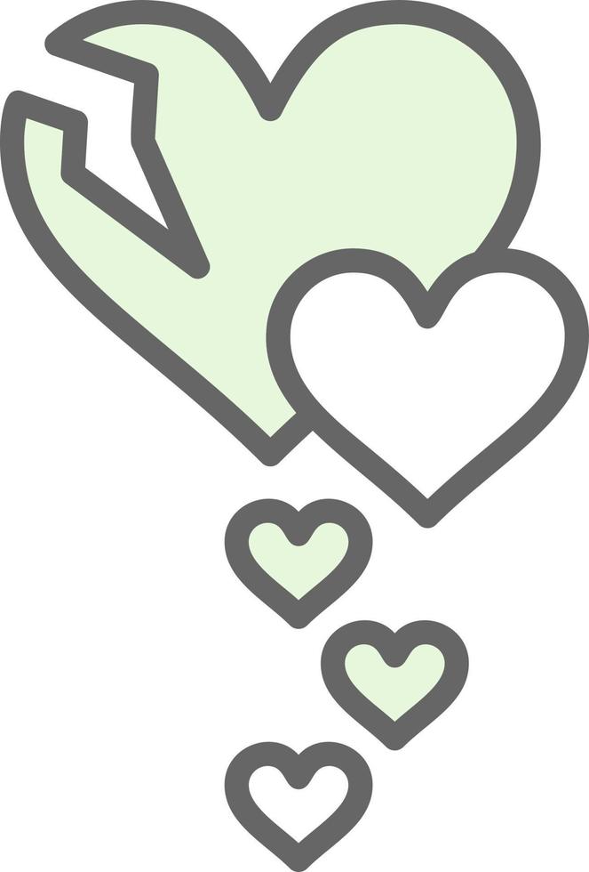 Broken Heart Vector Icon Design