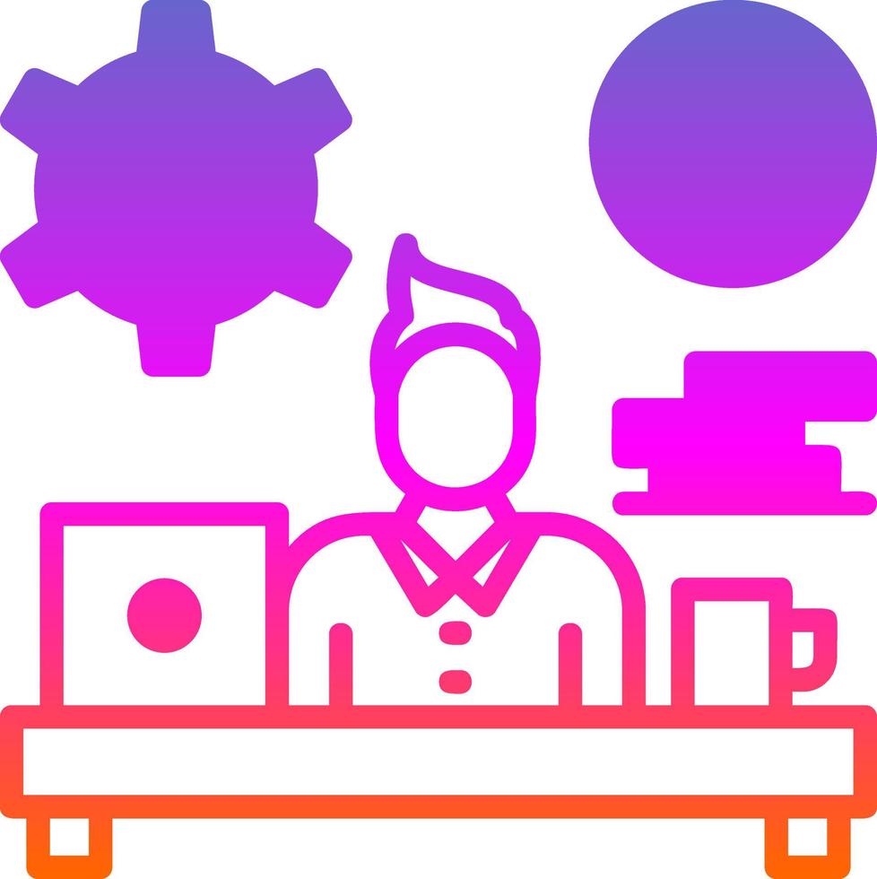 diseño de icono de vector adicto al trabajo