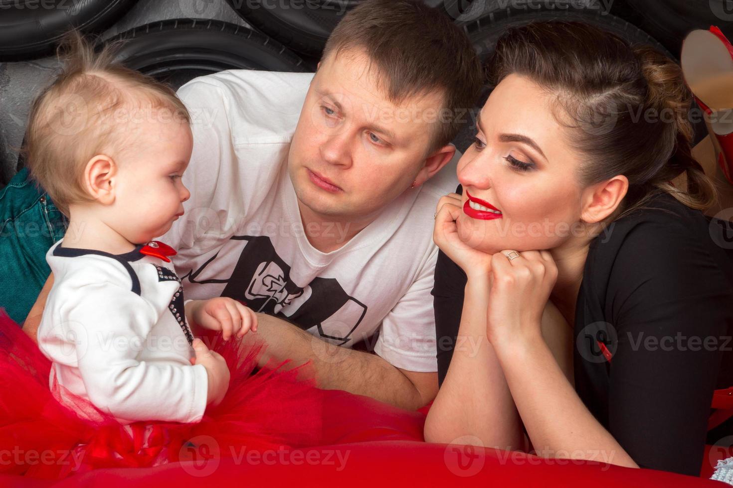 Family with the small child photo