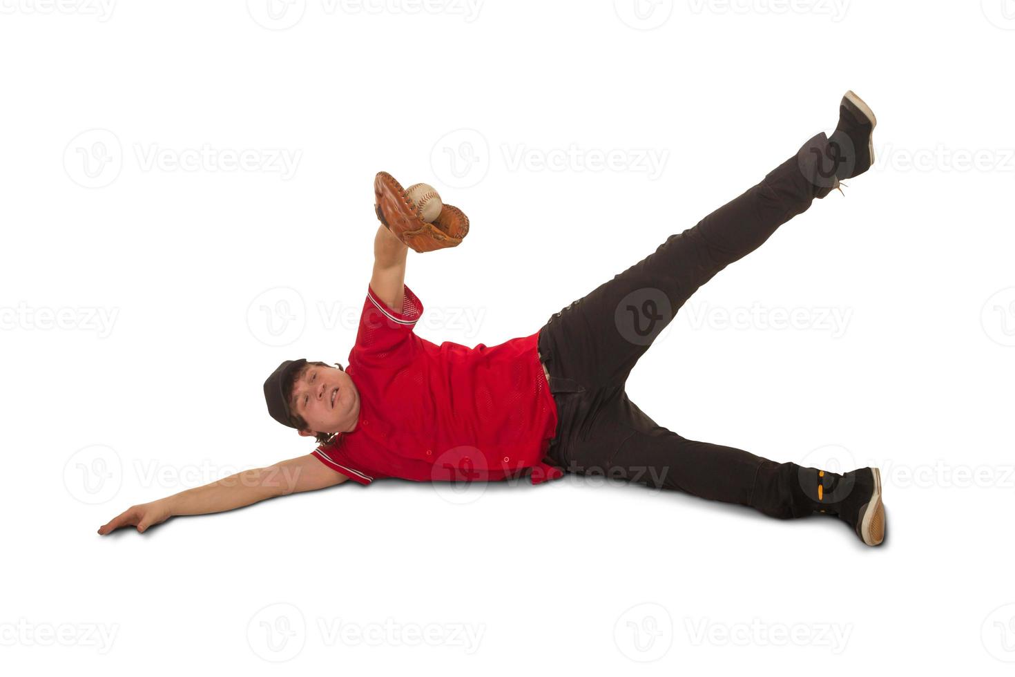 Baceball player with a glove photo