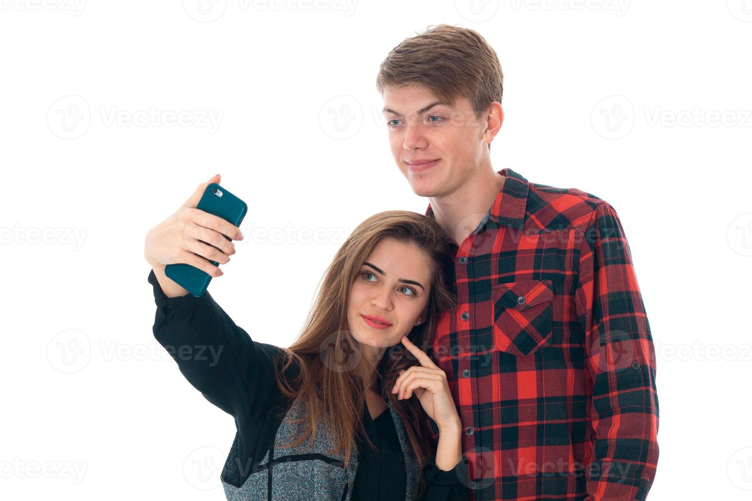 pareja elegante enamorada en el estudio foto