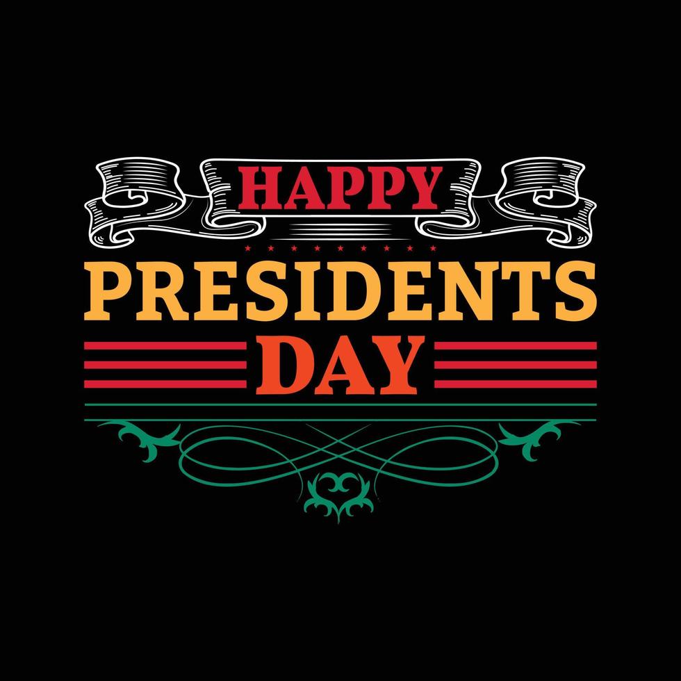 diseño de camiseta feliz día de los presidentes vector