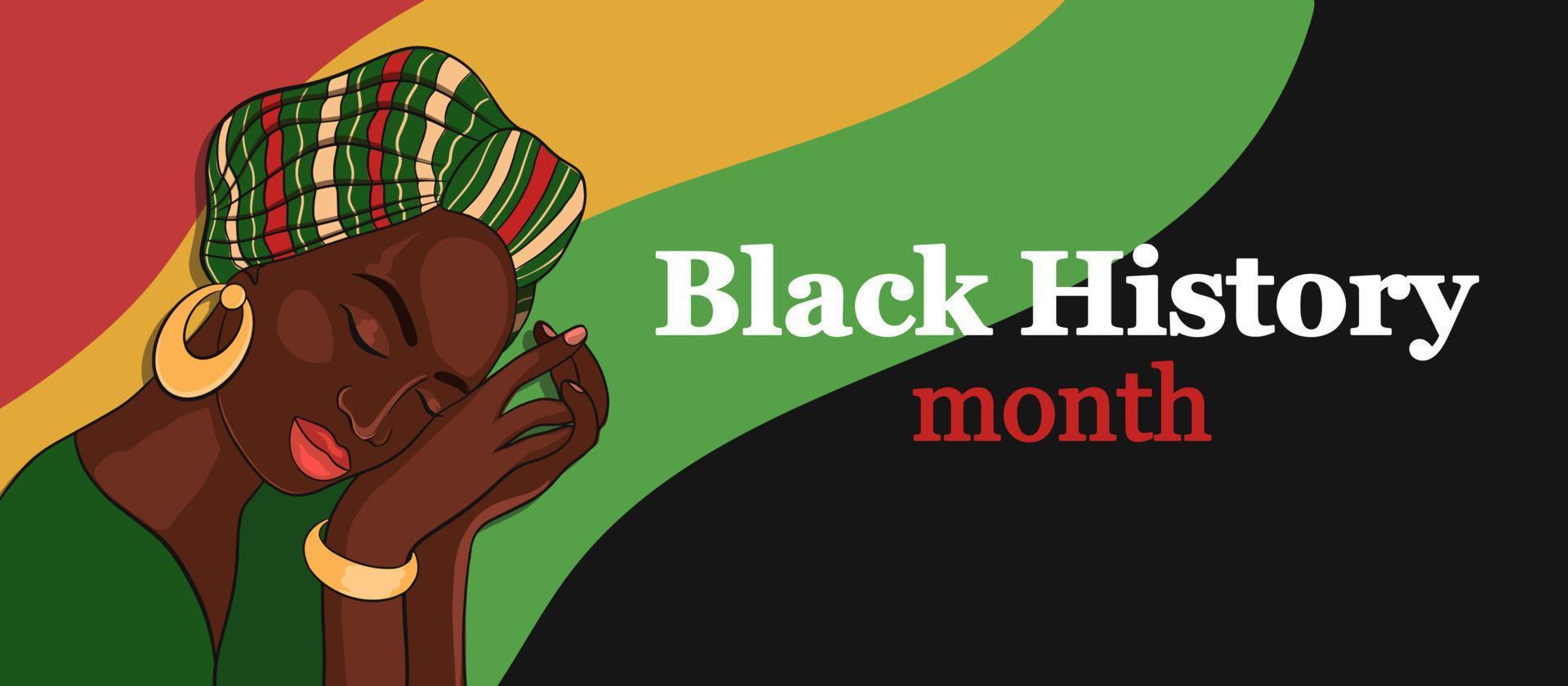 Black history month vector banner celebrate february in the usa and canada